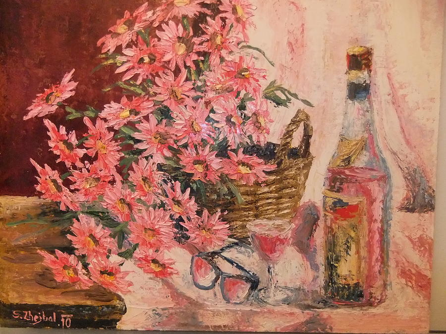 Still Life Painting - Still Life with Asters by Stanislav Zhejbal