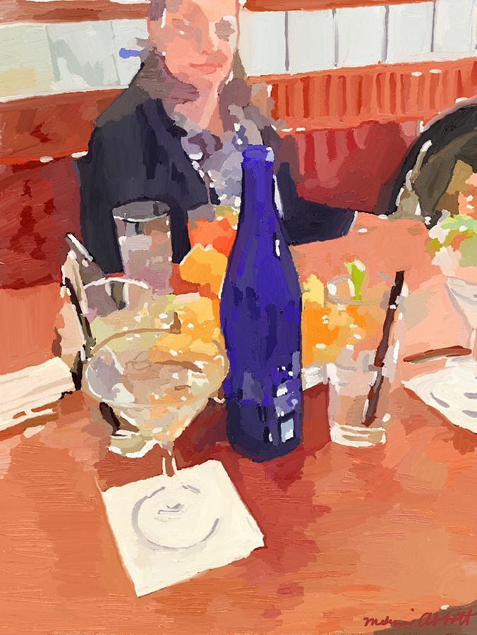 Still Life with Avery at Azorean Restaurant Painting by Melissa Abbott