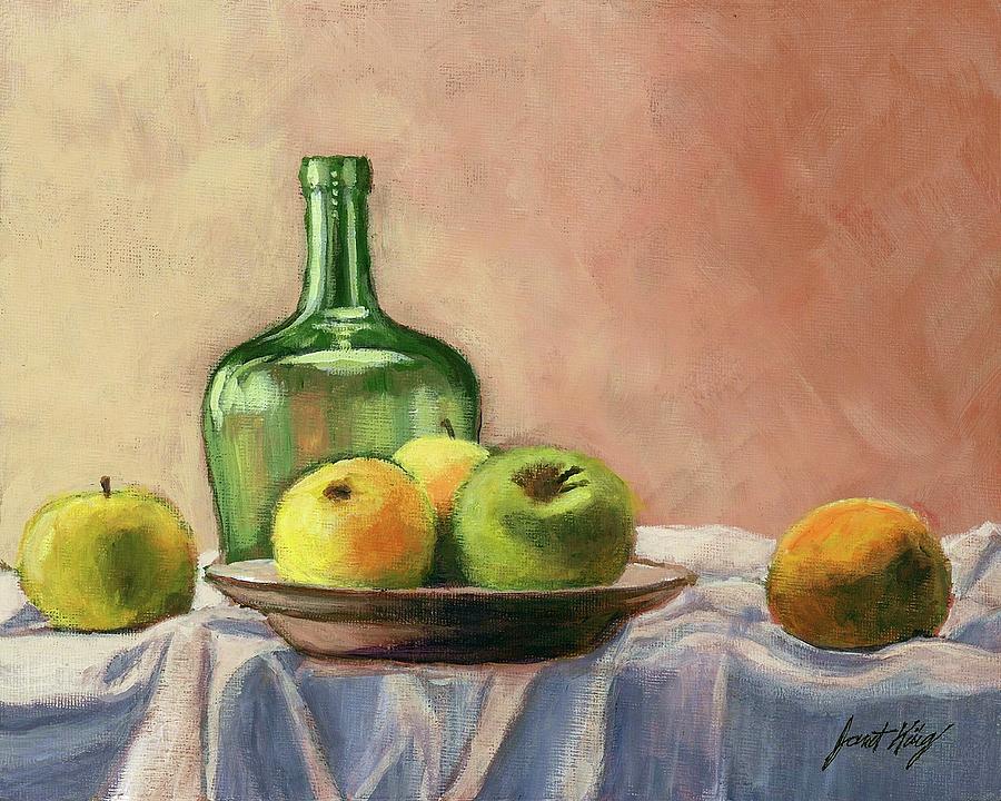 Still life with bottle Painting by Janet King