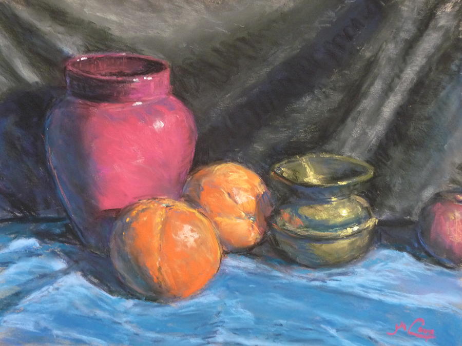 Still life with brass urn Painting by Michael Camp