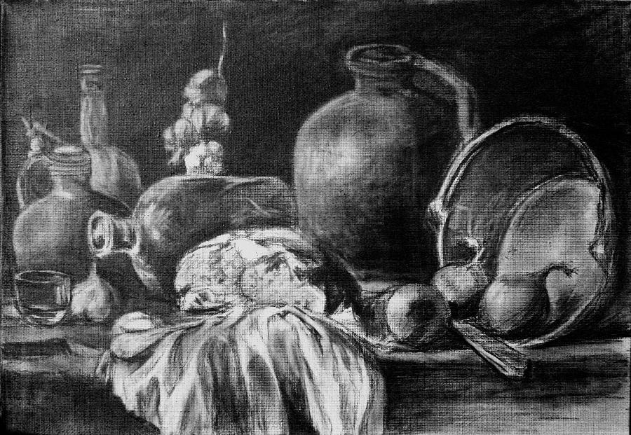 STILL LIFE WITH BREAD by Mikhail Savchenko STILL LIFE WITH BREAD by Mikhail Savchenko