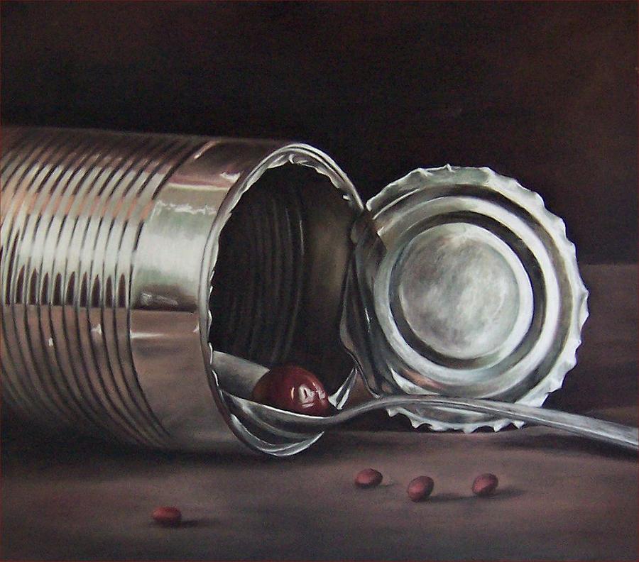 Still Life Painting - Still Life With Can And Cherry by Natasha Zivojinovic Still Life Painting - Still Life With Can And Cherry by Natasha Zivojinovic