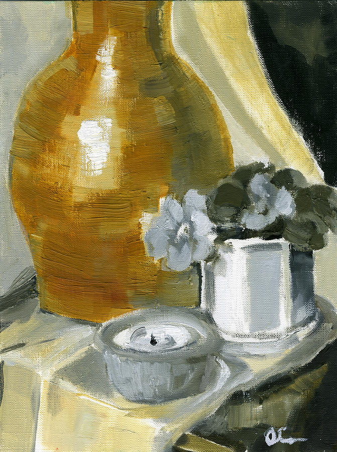 Still Life Painting - Still life with candle by Lelia Sorokina