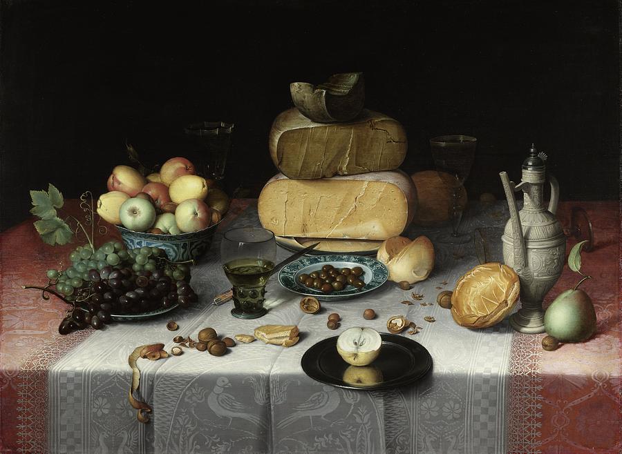 Still Life with Cheese, 1615 Painting by Vincent Monozlay