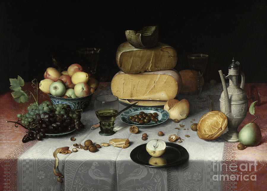 Still Life with Cheese Painting by Floris Claesz van Dyck