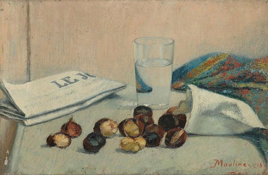 Still Life with Chestnuts  Painting by Ernest Moulines