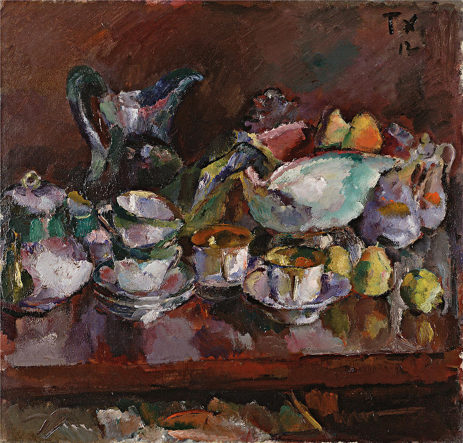 Still Life with Coffee Cups Painting by Celestial Images