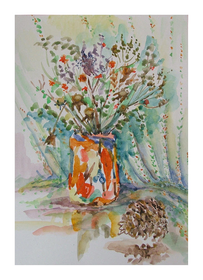 Still Life With Colored Vase Painting by Rita Fetisov