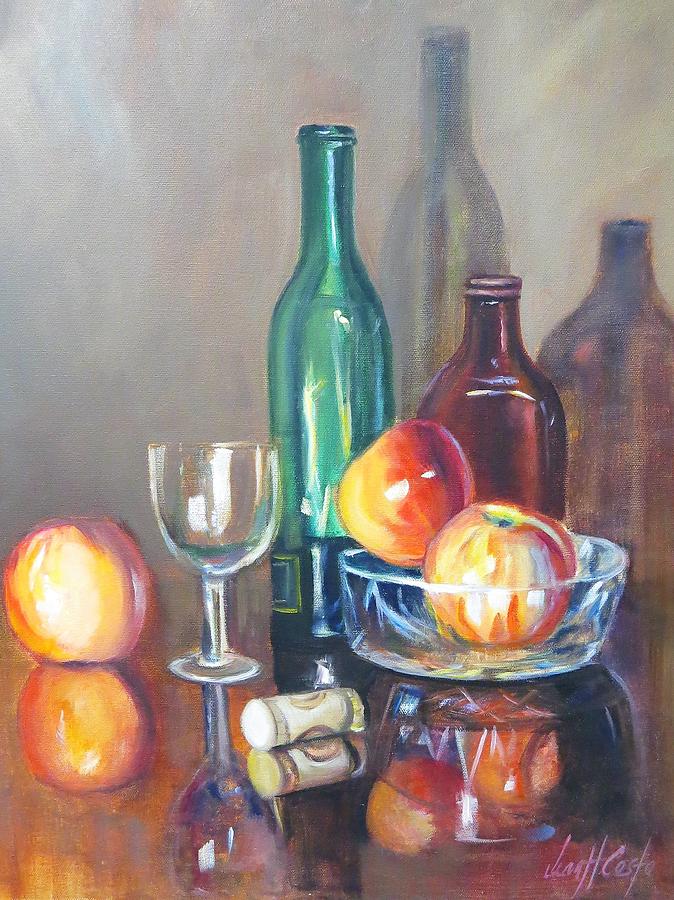 Still Life with Crystal and Apples Painting by Jean Costa - Fine Art ...