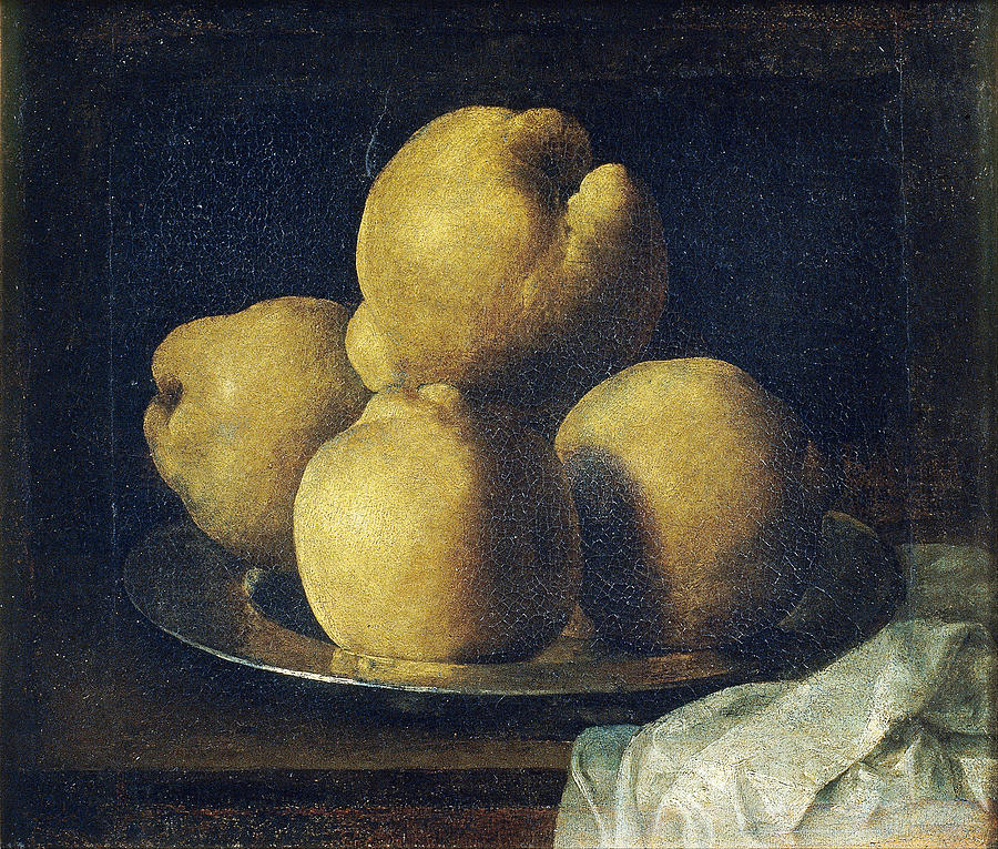 Still Life with Dish of Quince Painting by Francisco de Zurbaran