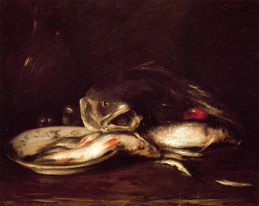 Still Life with Fish Painting by William Merritt