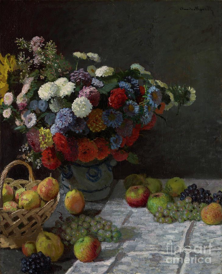 Still Life with Flowers and Fruit by Claude Monet Painting by Esoterica Art Agency