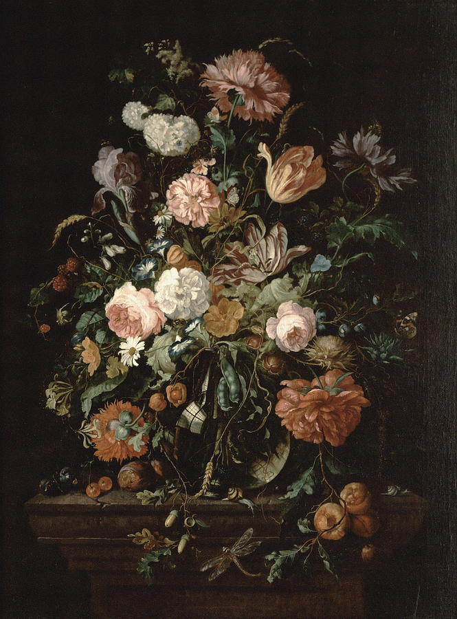 Spring Painting - Still Life With Flowers In A Glass Bowl by Jan Davidsz De Heem