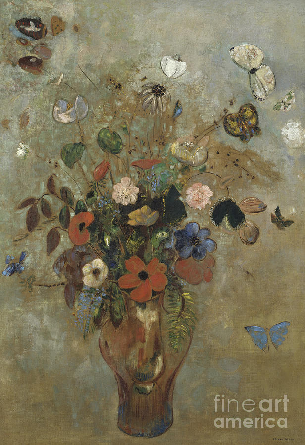 Odilon Redon Painting - Still Life with Flowers by Odilon Redon