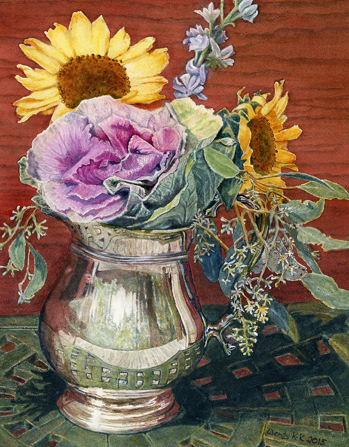 Still Life with Flowers Painting by Wendy Keeney-Kennicutt
