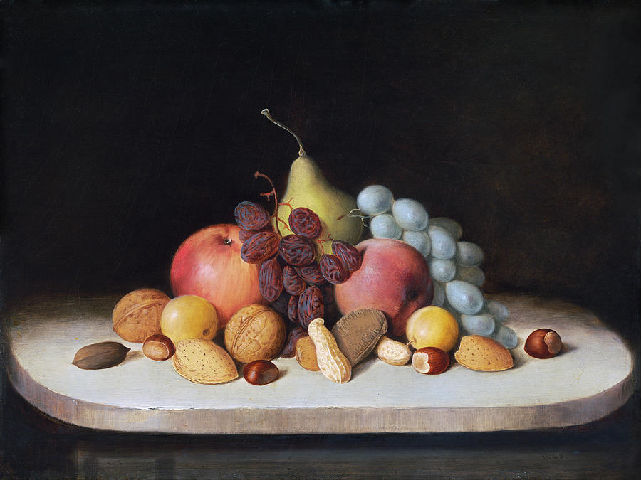 Still Life with Fruit and Nuts Painting by Robert S Duncanson