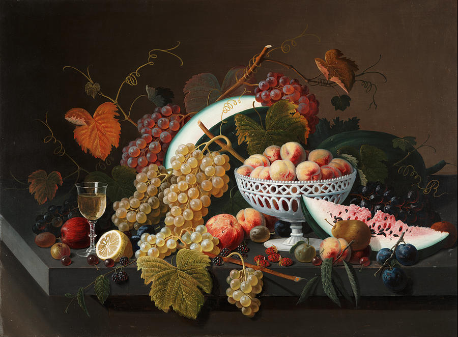 Still Life With Fruit Ca. Painting by Severin Roesen | Fine Art America