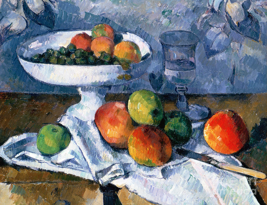 Paul Cezanne Painting - Still Life with Fruit Dish by Paul Cezanne