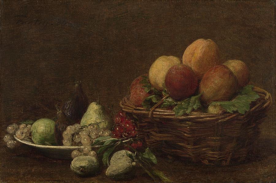 Still Life with Fruit, Henri Fantin-Latour, c. 1880 - c. 1890 Painting by Celestial Images