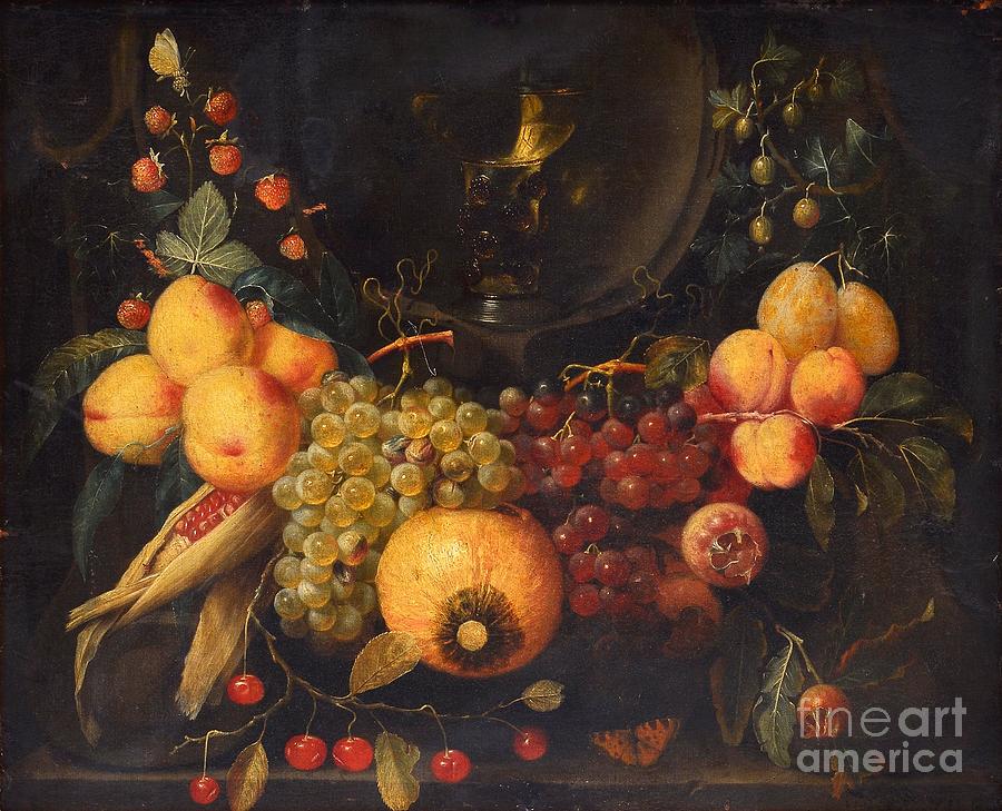 Still Life With Fruit Painting by MotionAge Designs