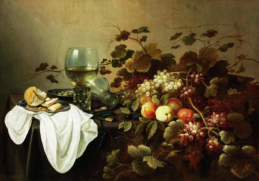 Still Life with Fruits and Roemer Painting by Pieter Claesz
