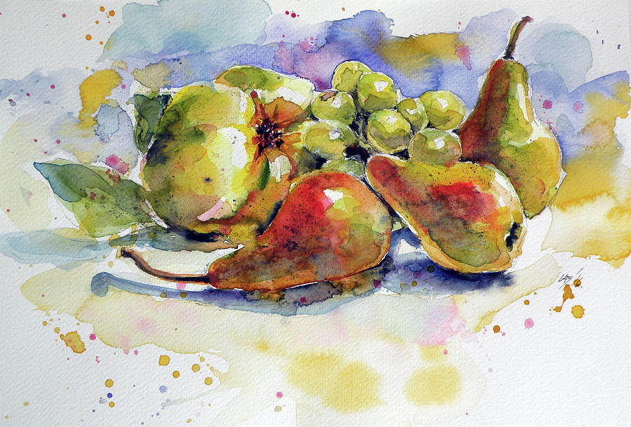 Still life with fruits Painting by Kovacs Anna Brigitta