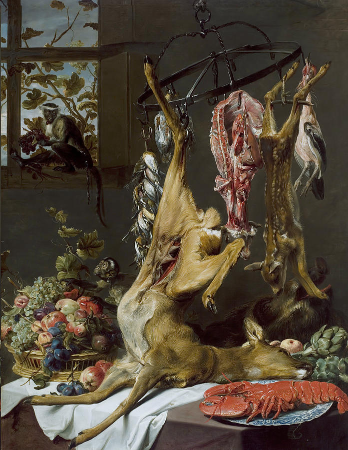 Still Life with Game suspended on Hooks Painting by Frans Snyders