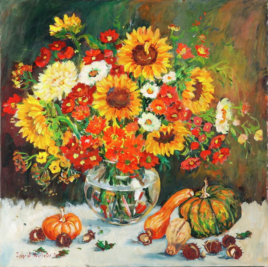 Still Life with Gourds Painting by Ingrid Dohm