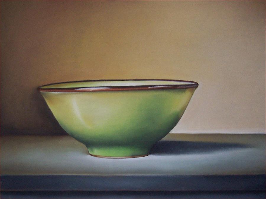 Still Life Painting - Still life with green bowl by Natasha Zivojinovic Still Life Painting - Still life with green bowl by Natasha Zivojinovic