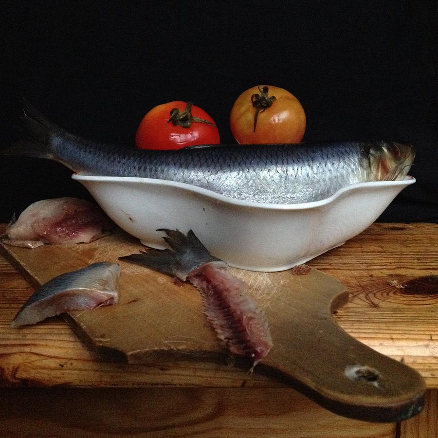 Stilllife Photograph - Still life with herring by Maria Sokolova