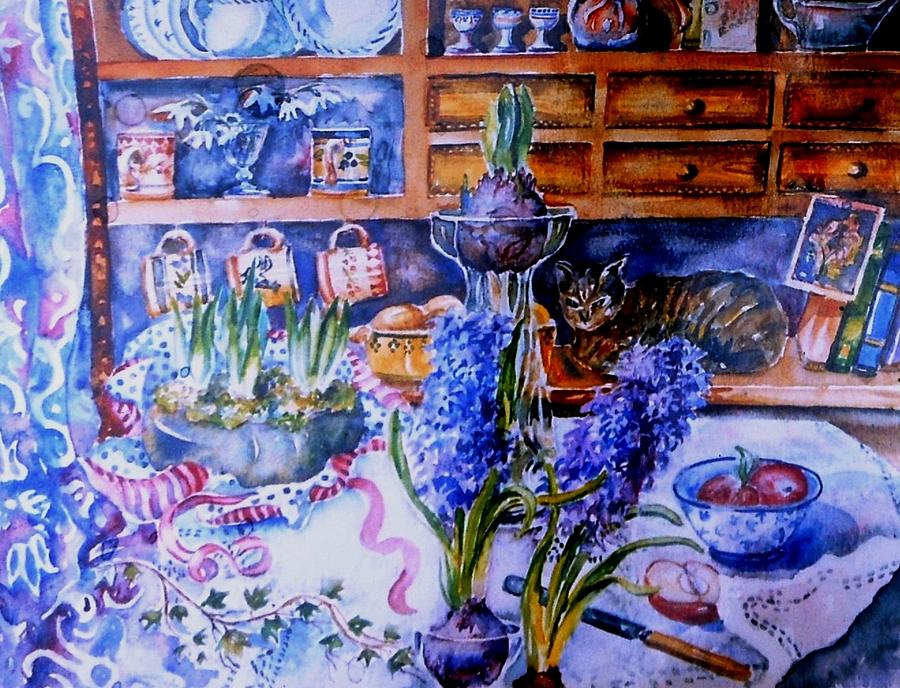 Still Life with Hyacinths  Painting by Trudi Doyle
