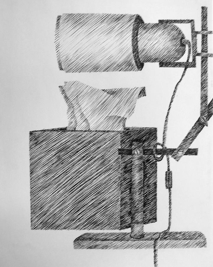 Still Life With Lamp And Tissues Drawing