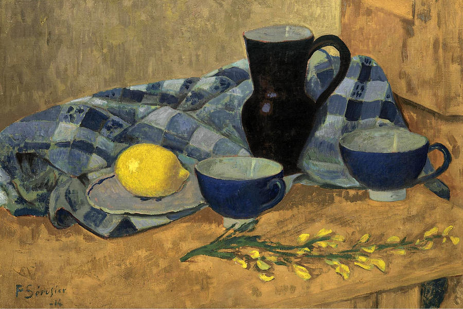 Still Life with Lemon and blue bowlful Painting by Paul Serusier Still Life with Lemon and blue bowlful Painting by Paul Serusier