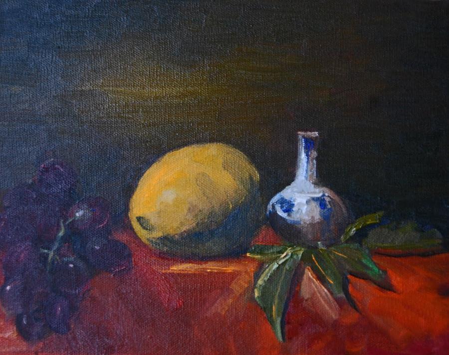 Still Life Painting - Still Life with Lemon by Lisa Buchanan