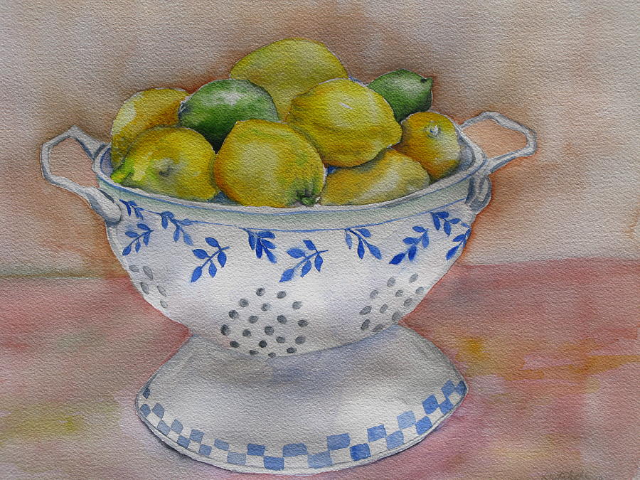 Still Life Painting - Still Life with Lemons by Kathy Mitchell