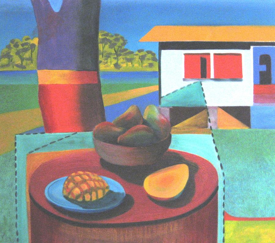 Still life with mangoes Painting by Ky Wilms