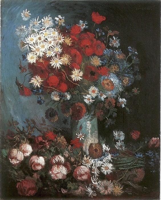 Still Life with Meadow Flowers and Roses Digital Art by Van Gogh