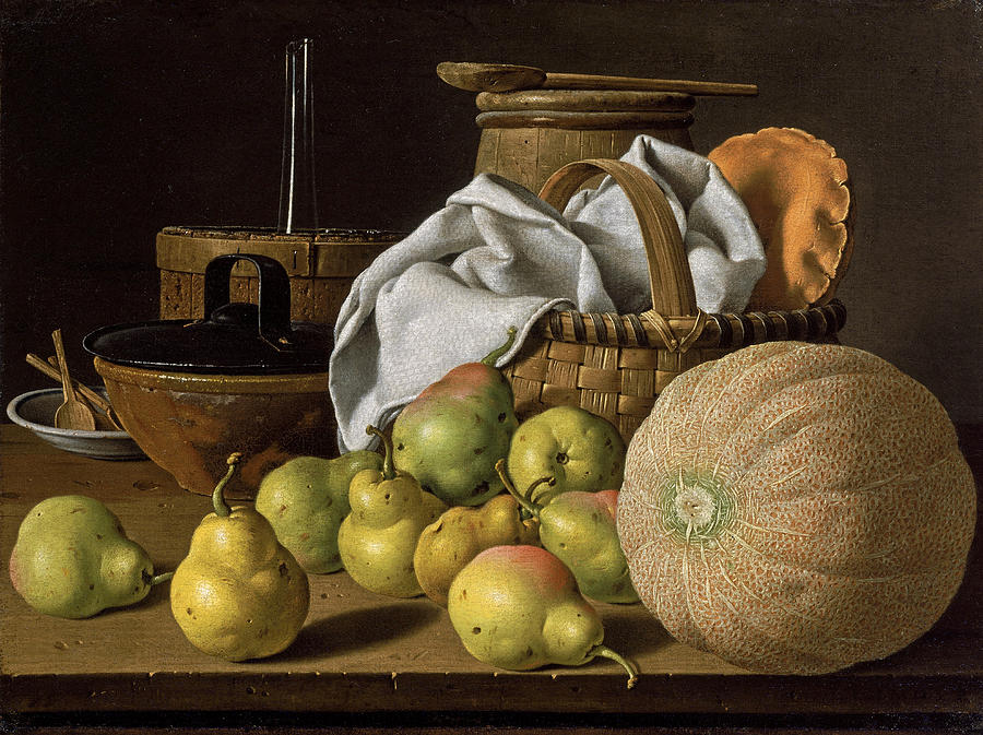 Still Life with Melon and Pears Painting by Luis Egidio Melendez
