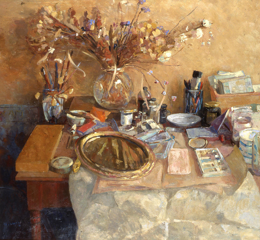 Still Life Painting - Still Life With Mirror by Ben Rikken Still Life Painting - Still Life With Mirror by Ben Rikken