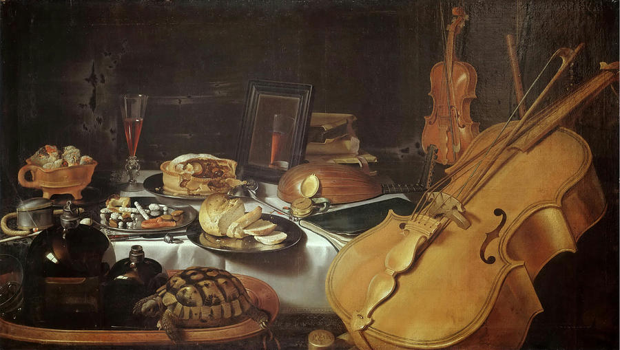 Still Life with Musical Instruments Painting by MotionAge Designs