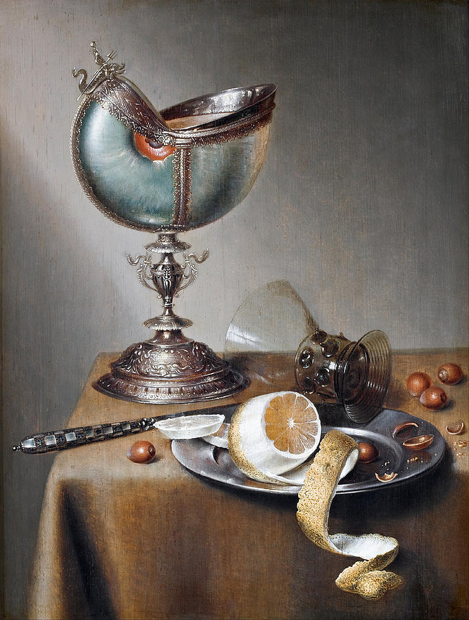 Still-Life with Nautilus Cup Painting by Marten Boelema de Stomme