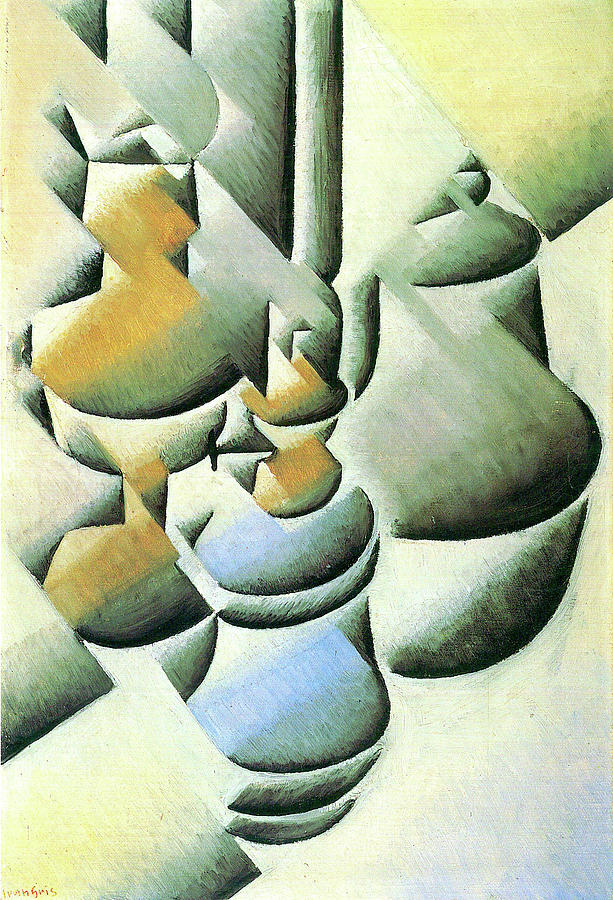 Lamp Painting - Still Life with oil lamp  by Juan Gris