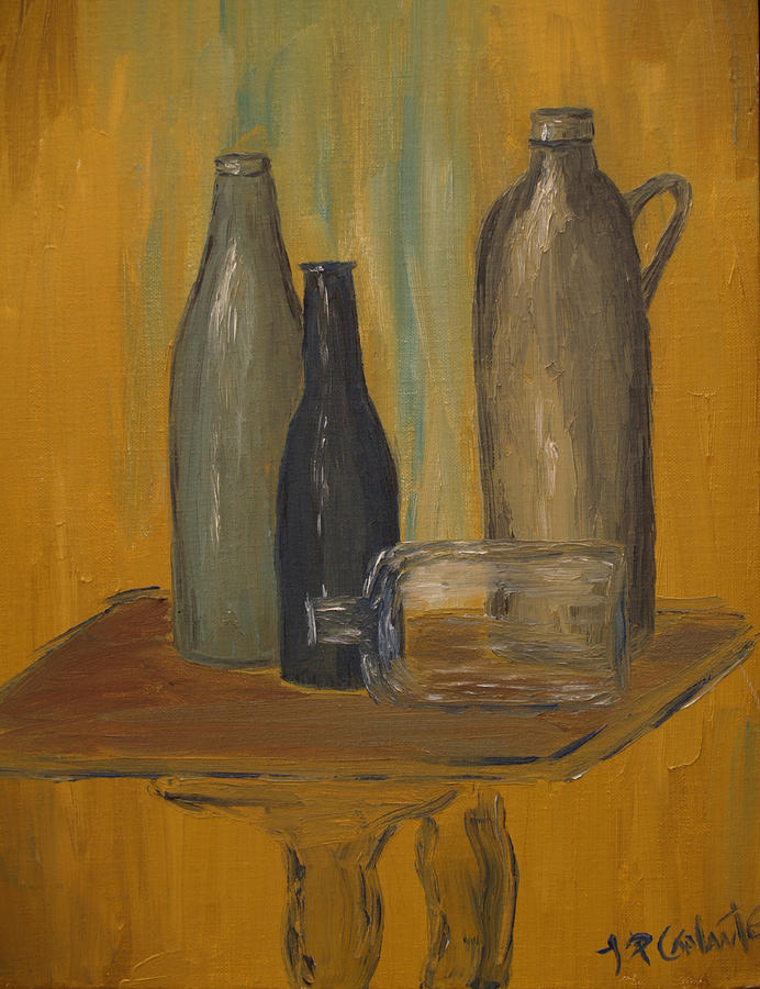 Still Life with Old Bottles Painting by Paul Galante