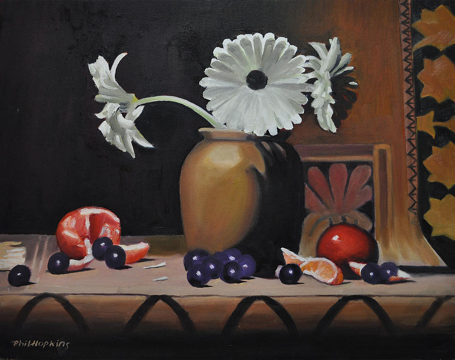 Still Life Painting - Still Life with Orange by Phil Hopkins