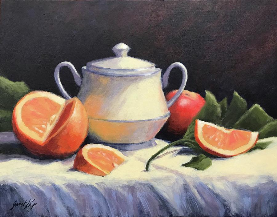 Still Life with Oranges Painting by Janet King