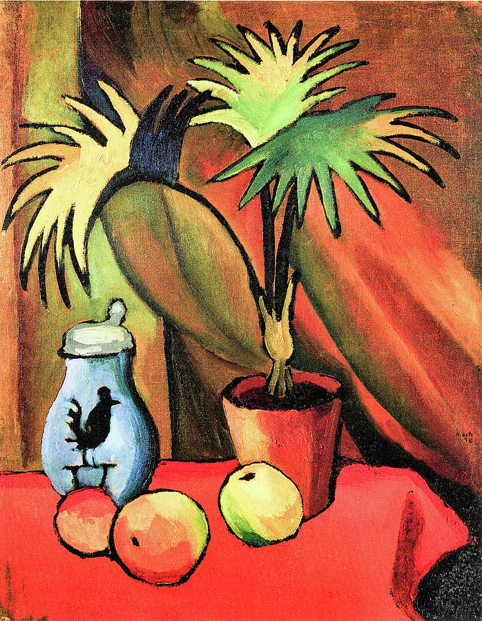 Apple Painting - Still Life with Palms by August Macke by August Macke