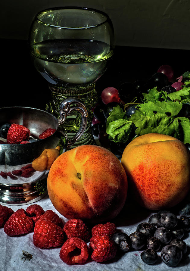 Still Life with Peaches and Roemer Photograph by Levin Rodriguez