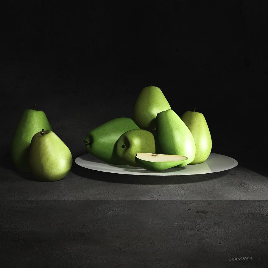 Still Life with Pears Digital Art by Cynthia Decker