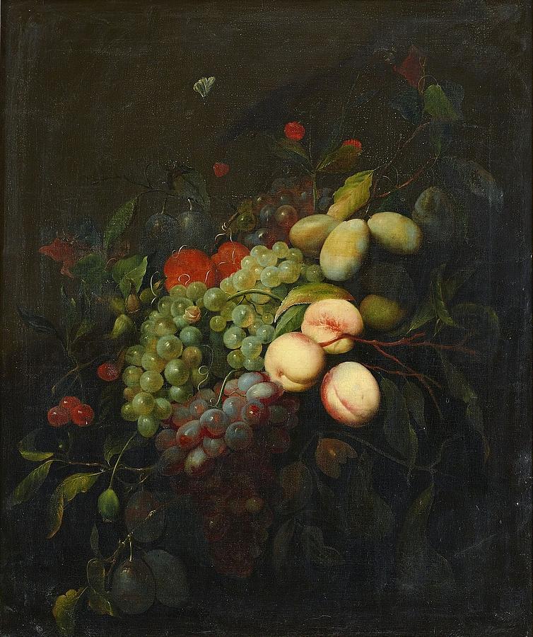 Still life with plums Painting by Joris Van Son