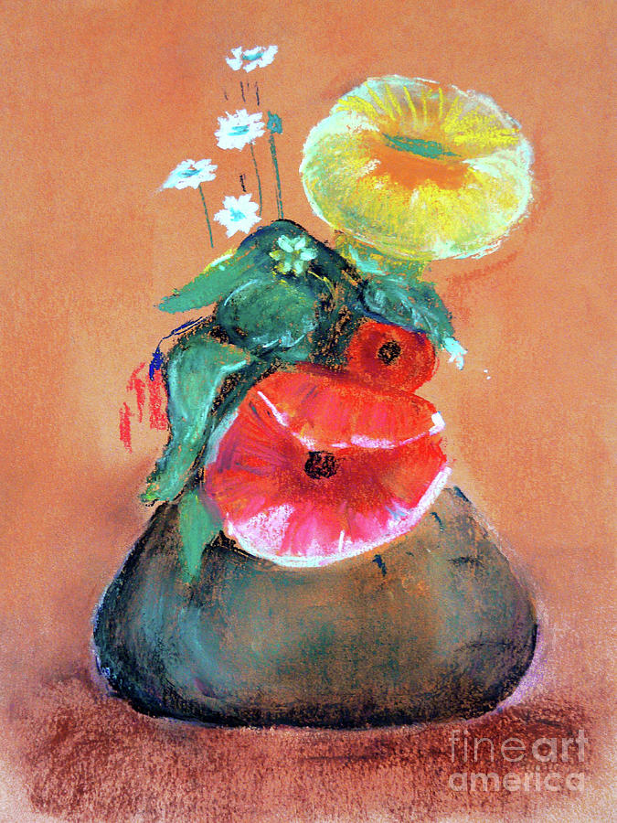 Still Life Painting - Still Life With Poppy by Jasna Dragun